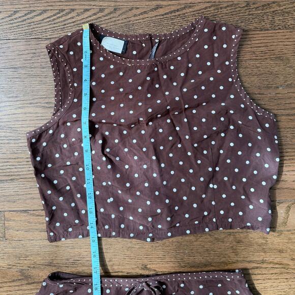VTG VB Exclusive Brown Polka Dot Two-Piece Set Size Large - Picture 8 of 11